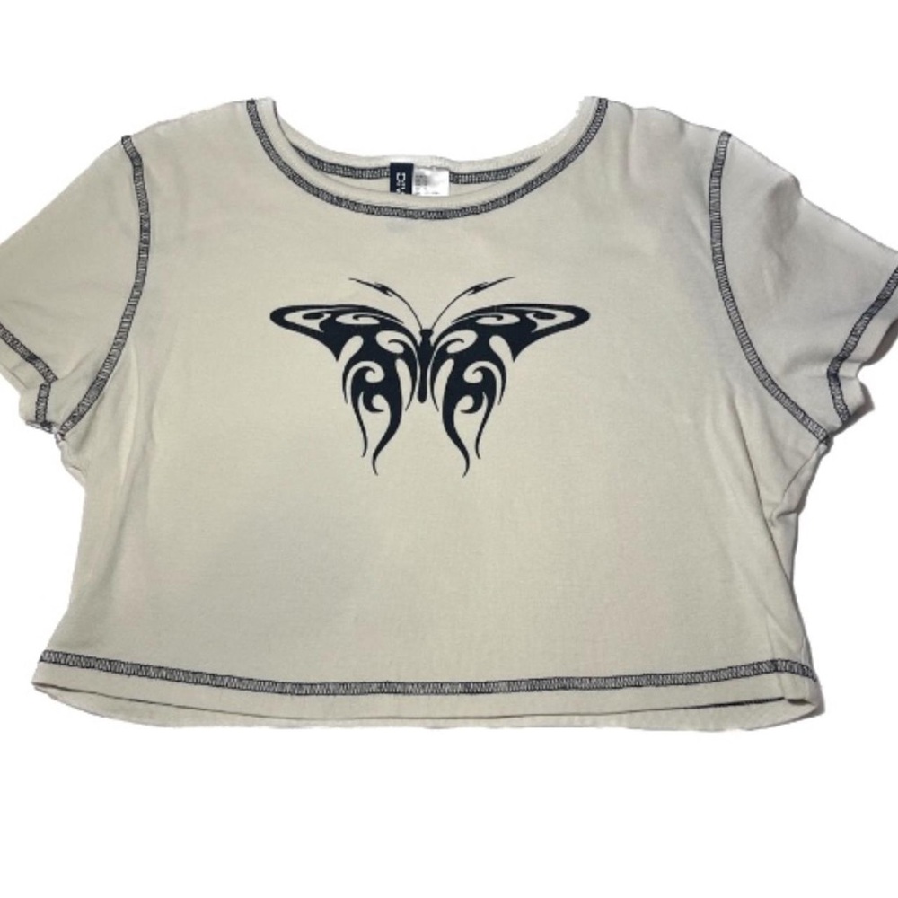 H&M Butterfly Crop Babytee